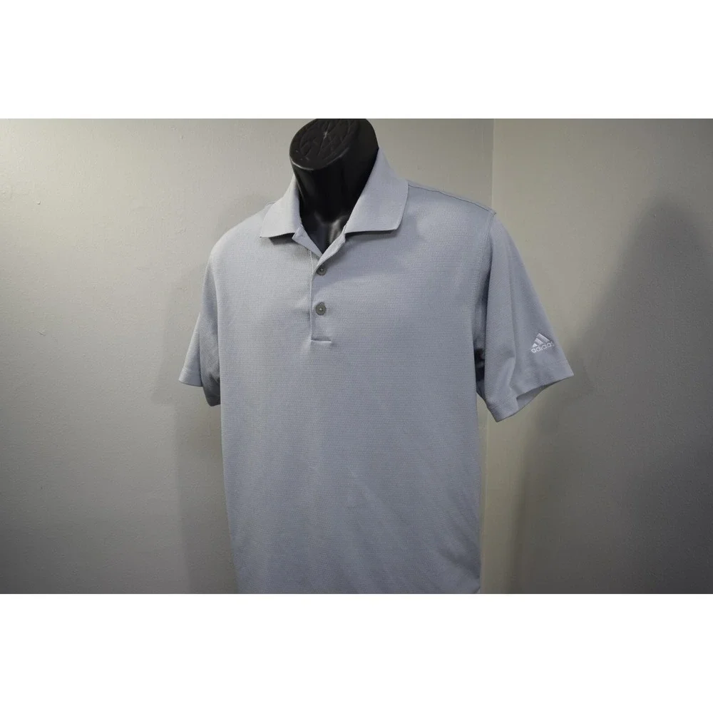 Adidas Golf Polo ClimaLite Performance Gray Short Sleeve Mens Size Medium‎